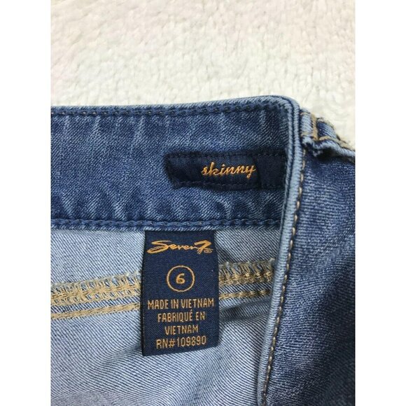 Seven7 Womens Skinny Jeans Size 6 Medium Wash Stretch Denim - Picture 3 of 8